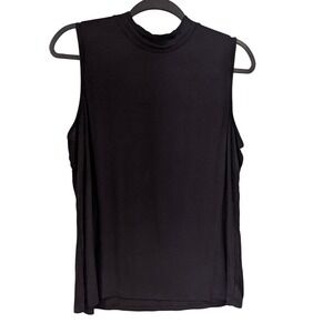 Apt 9 Ribbed Mock Neck Sleeveless Top Black‎ Casual Tank Blouse - L